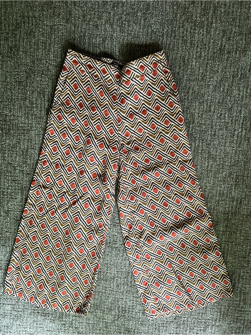 Tahari Linen Wide-Leg Patterned Pants